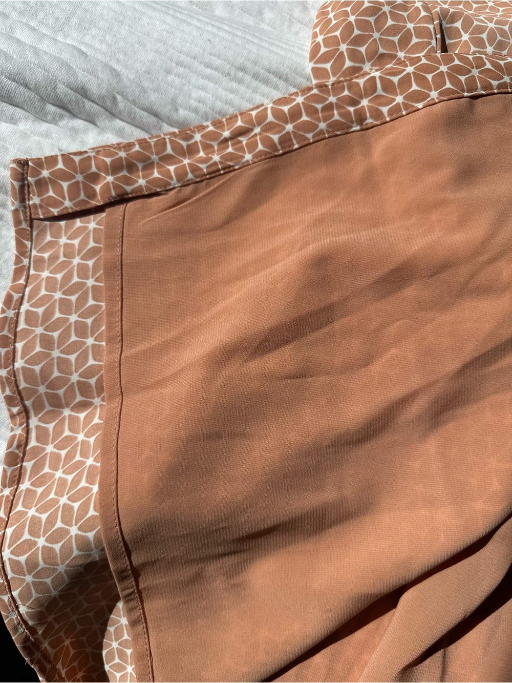 A&F Printed Rust-Orange Midi Skirt with Side Slit - Picture 5 of 5